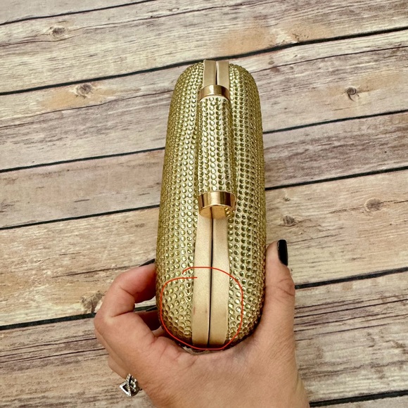 Badgley Mischka | Gold Hardshell Clutch - Picture 3 of 7